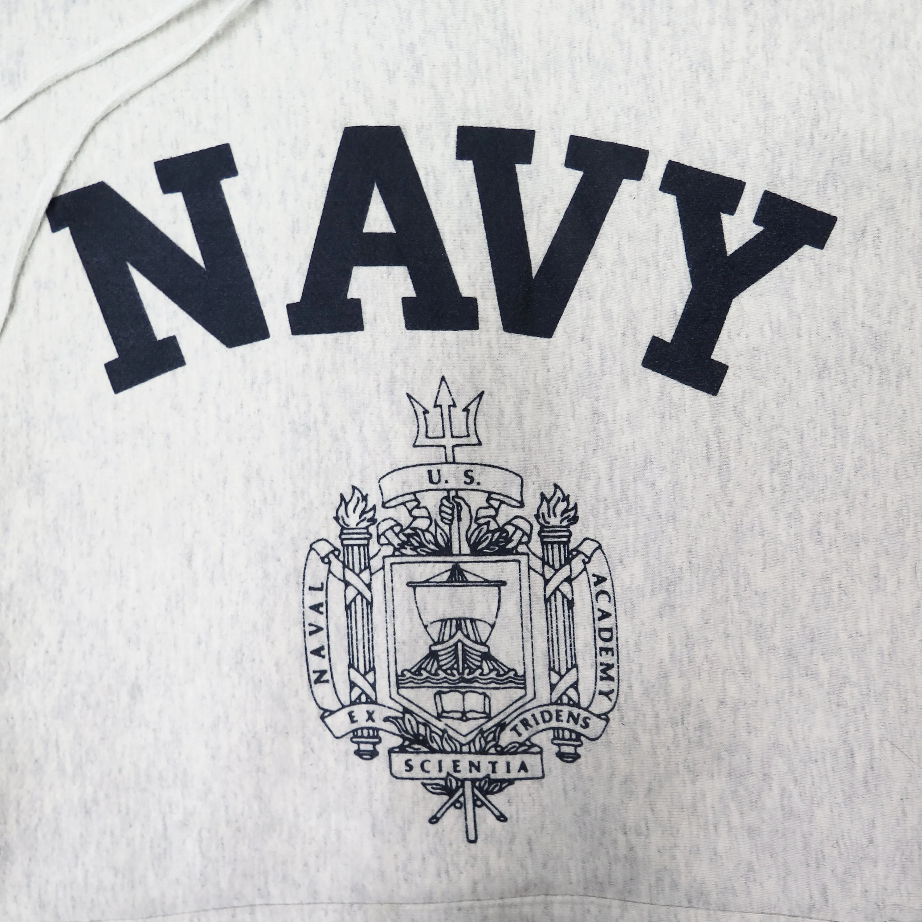 USN US NAVY SWEATSHIRT HOODIE NAVAL ACADEMY CREST 1980'S SIZE XL