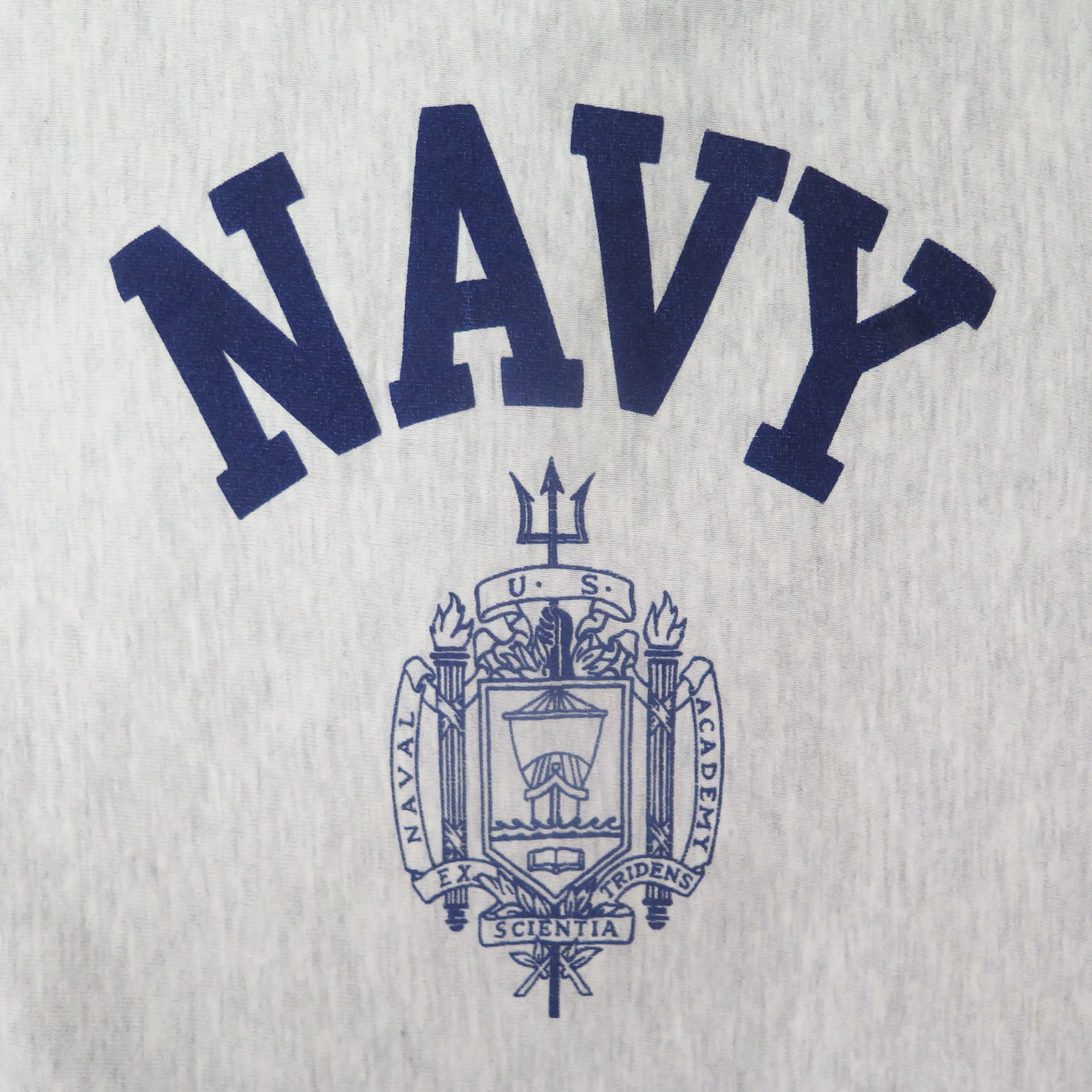 USN US NAVY SWEATSHIRT NAVAL ACADEMY CREST CREWNECK 1980'S SIZE LARGE