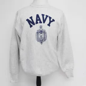 USN US NAVY SWEATSHIRT NAVAL ACADEMY CREST CREWNECK 1980'S SIZE LARGE