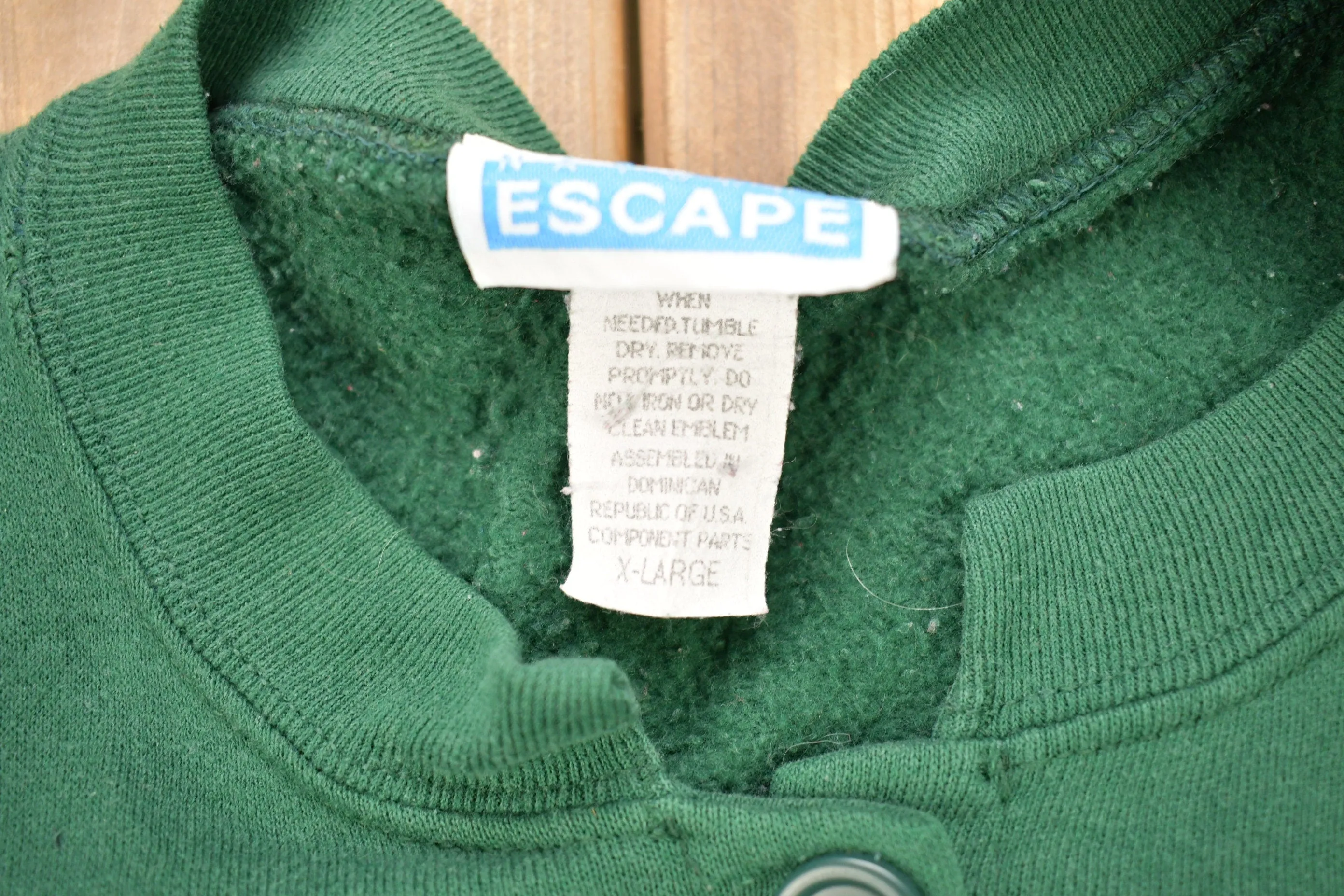 Vintage 1990s Escape Blank Green Button Up Cardigan Sweater