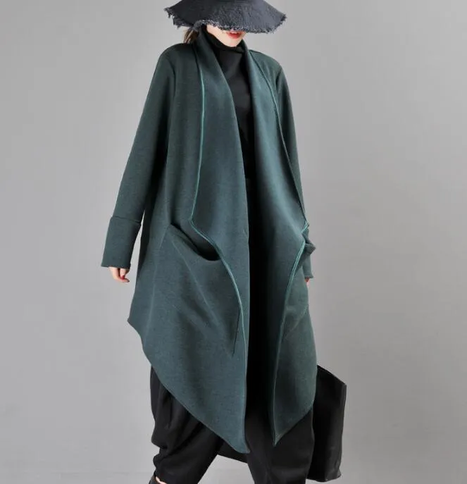 Women Cloak Coat Handmade Long loose Women Wool Coat Jacket