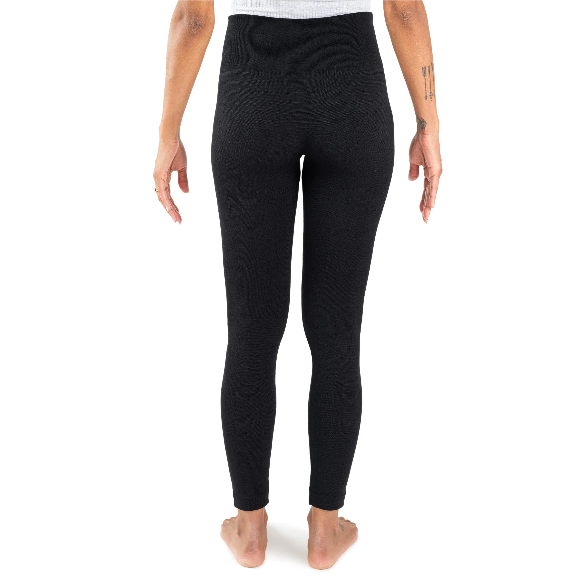 Women's Fleece Lined Leggings with Wide Waistband