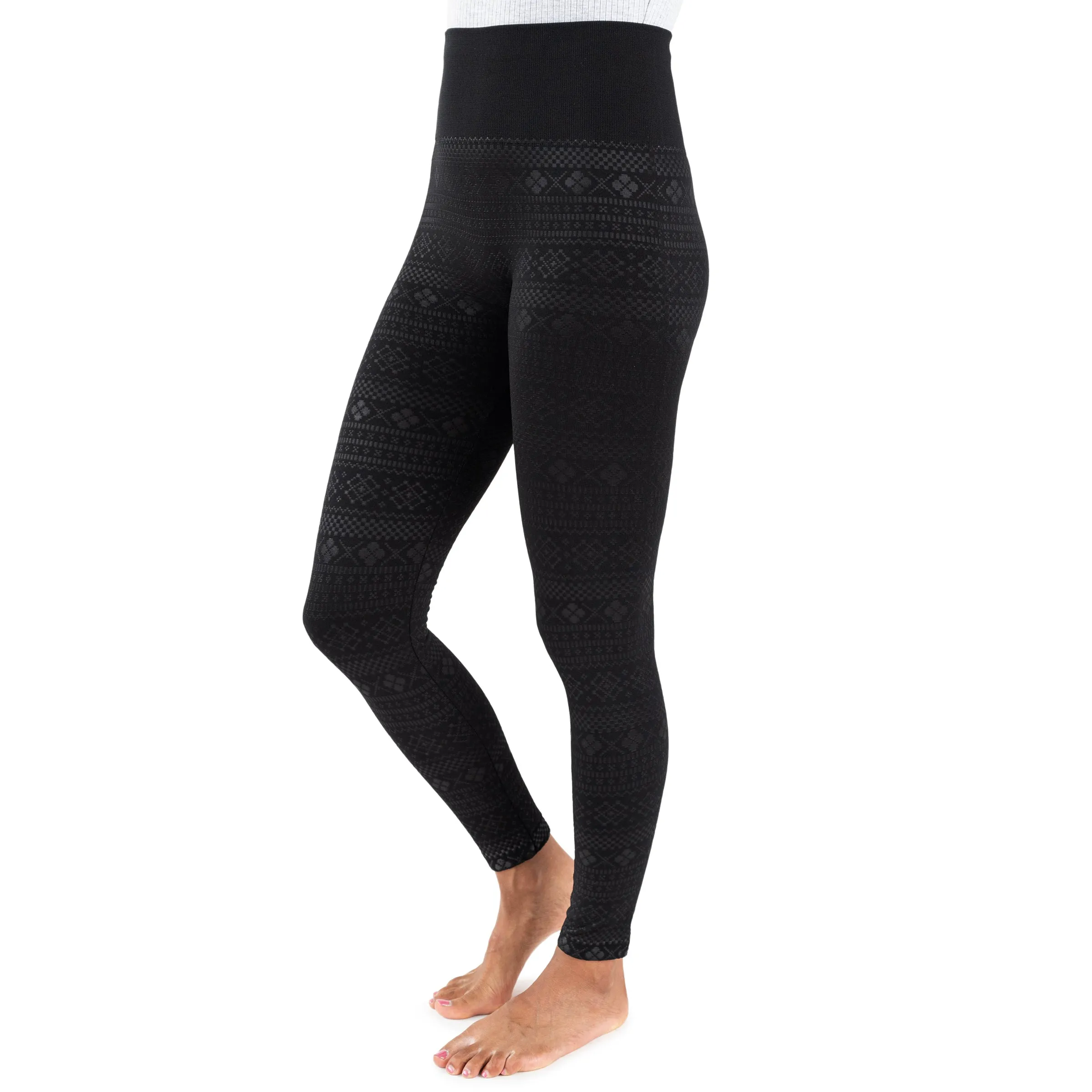 Women's Fleece Lined Leggings with Wide Waistband