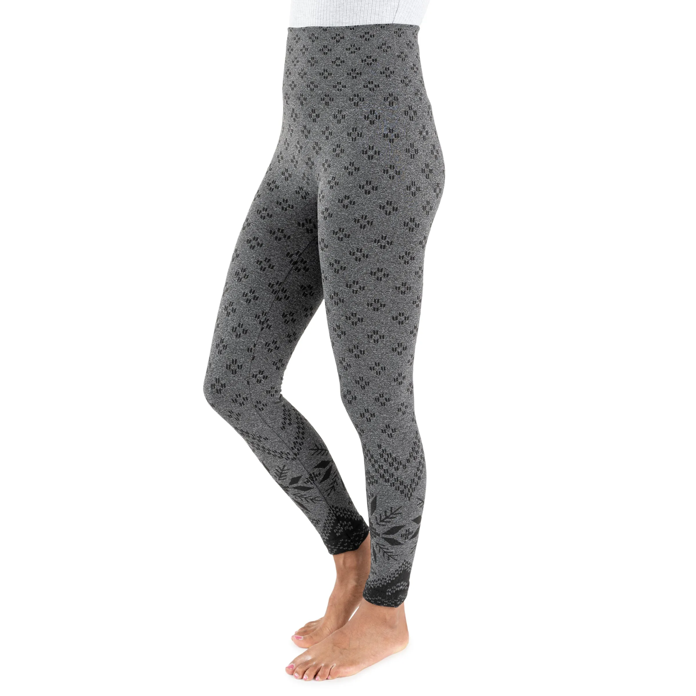 Women's Fleece Lined Leggings with Wide Waistband