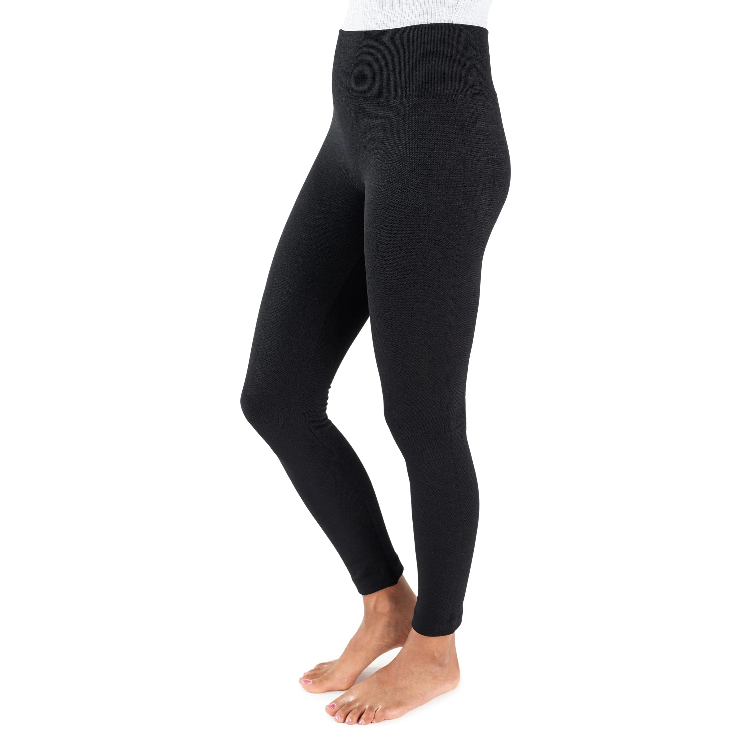 Women's Fleece Lined Leggings with Wide Waistband