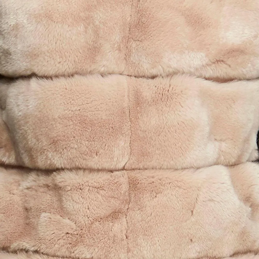 Women's Genuine Rabbit Fur Coat Women  Zip Stand-up Collar  Winter jacket  18131