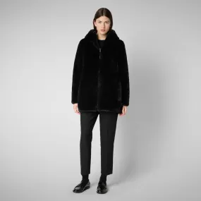 Women's Hooded Reversible Coat Bridget in Black